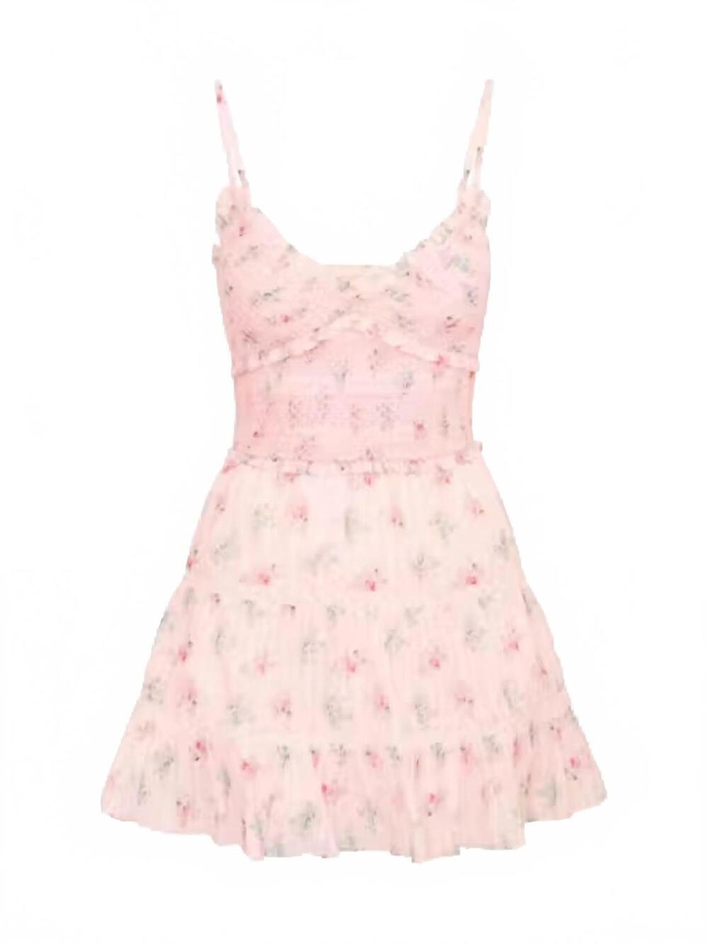 NEW LOVESHACKFANCY lizzy mini dress in eau de rose - Picture 5 of 5